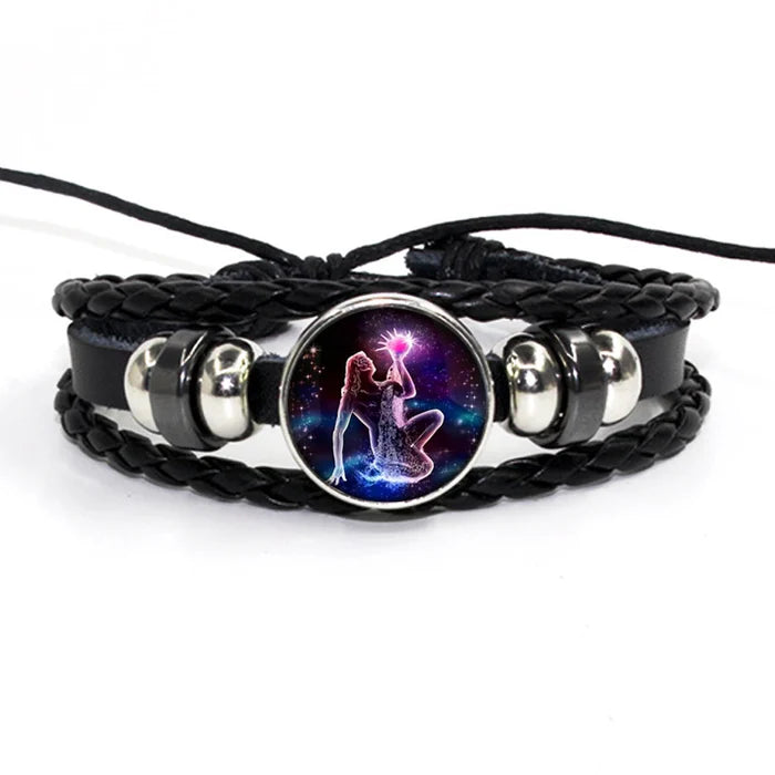 Zodiac Leather Braided Bracelet | š„FLAT 50% OFF SALEš„