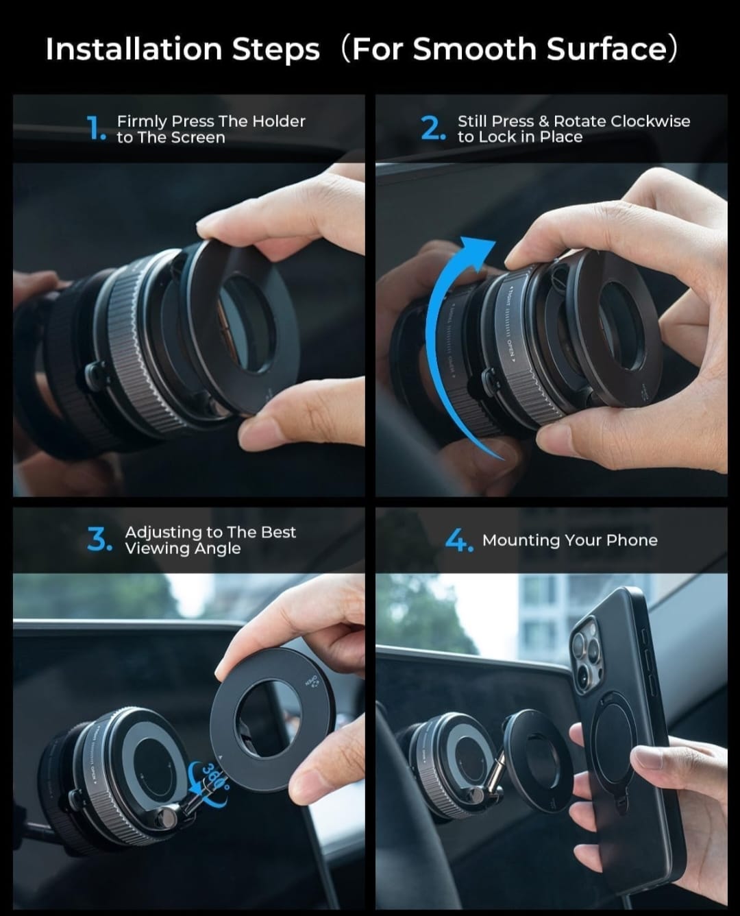 360° Rotate Vacuum Magnetic Phone Holder